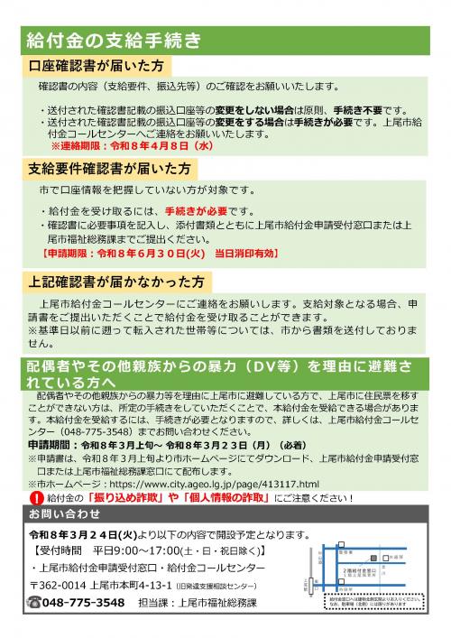食料品等高騰対応給付金チラシ裏面