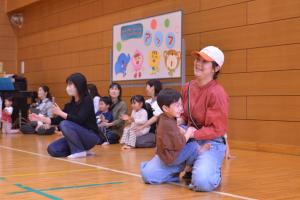 かけっこでゴールした時の様子