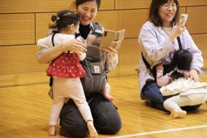 かけっこでゴールした時の様子